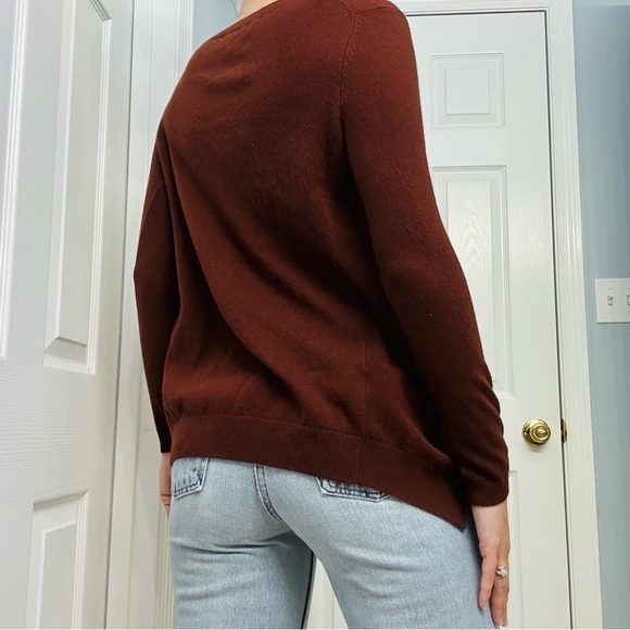 Vince Sweater Designer Brown Wool Cashmere Flowy V-Nexk Minimalist Extra Small - Picture 2 of 8